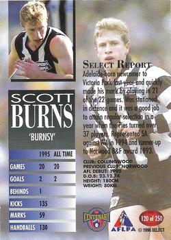 1996 Select AFL #120 Scott Burns Back